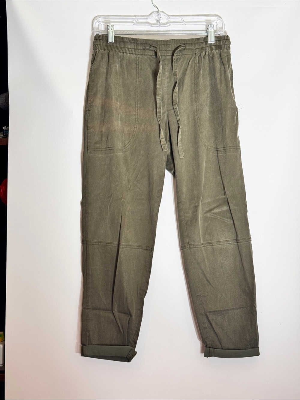 Olive Drawstring Casual Pants